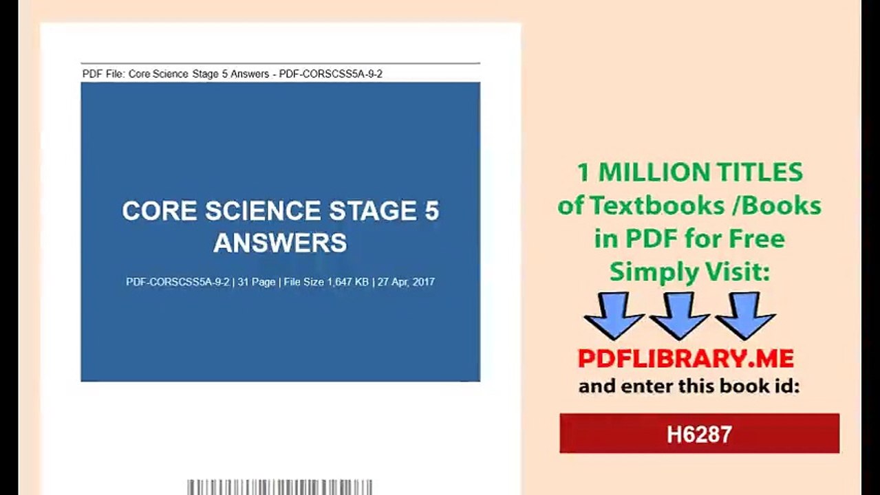 Core Science Stage 5 Answers