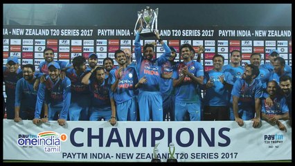 8 ஓவர் த்ரில் போட்டியில் நியூசி.யை வீழ்த்தி தொடரை வென்றது இந்தியா- வீடியோ