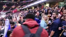 Hundreds of Greeks serenade Giannis Antetokounmpo after the game in Cleveland - Bucks vs Cavaliers - November 07, 2017