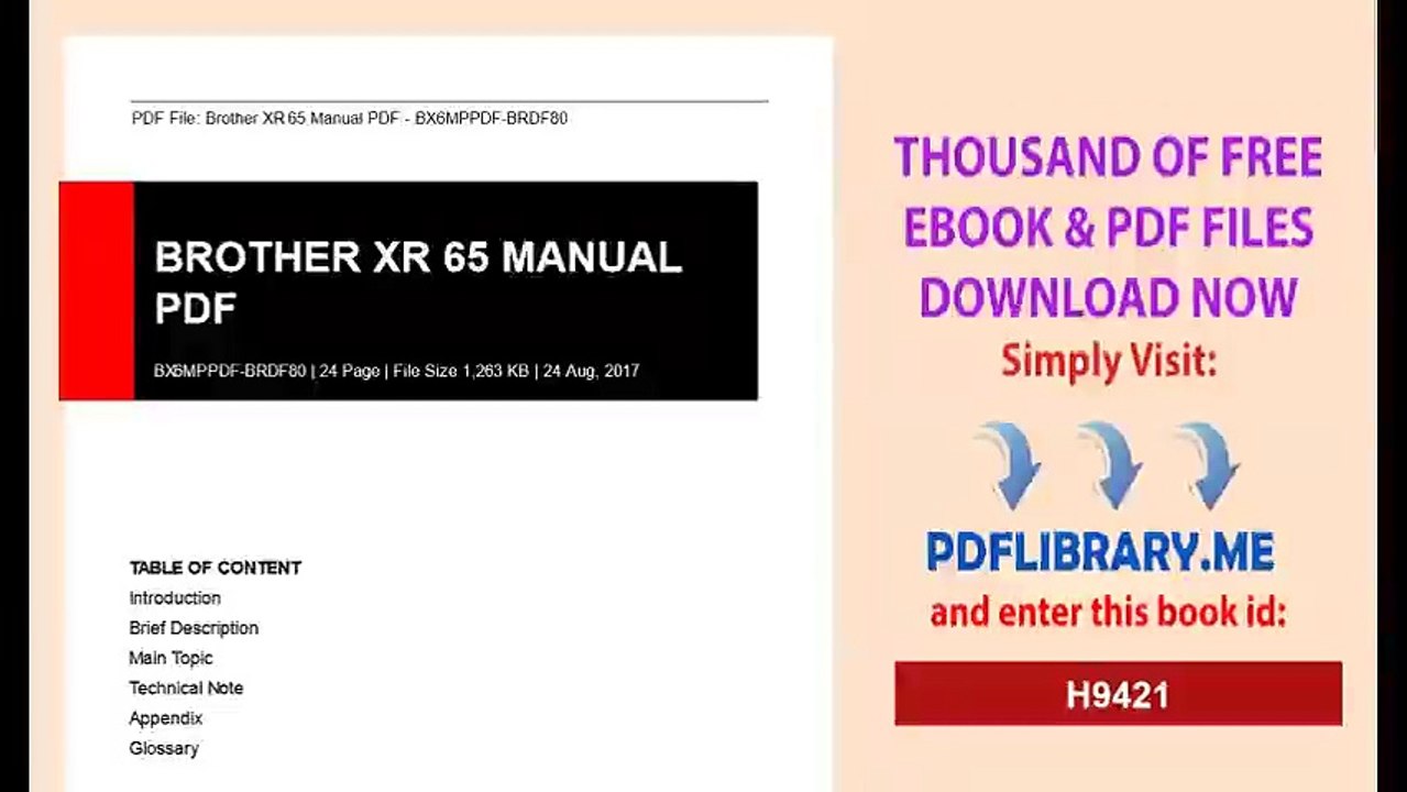 Brother XR 65 Manual PDF