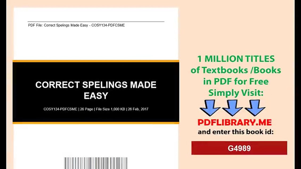 Correct Spelings Made Easy