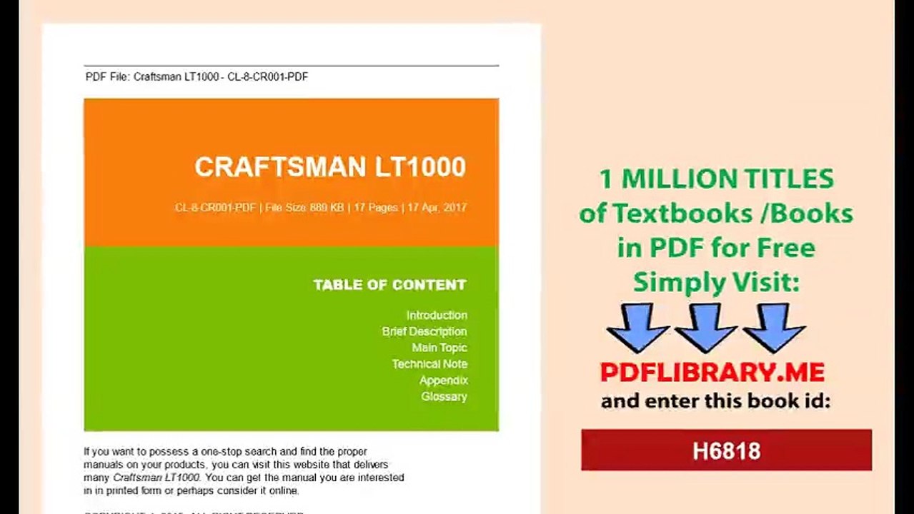 Craftsman LT1000