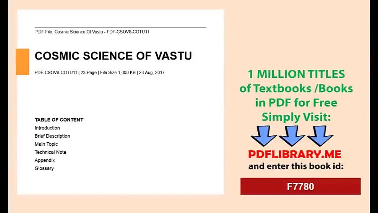 Cosmic Science Of Vastu