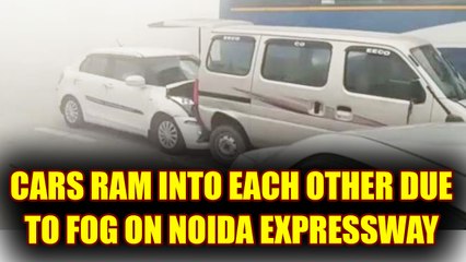 Tải video: Noida - Agra Expressway witness huge pile up of cars due to fog, Watch Video | Oneindia News