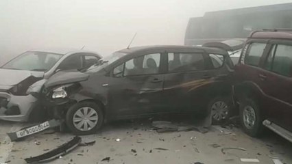 Watch: 18 cars collide in INDIA due to dangerous smog CAUGHT on CAMERA