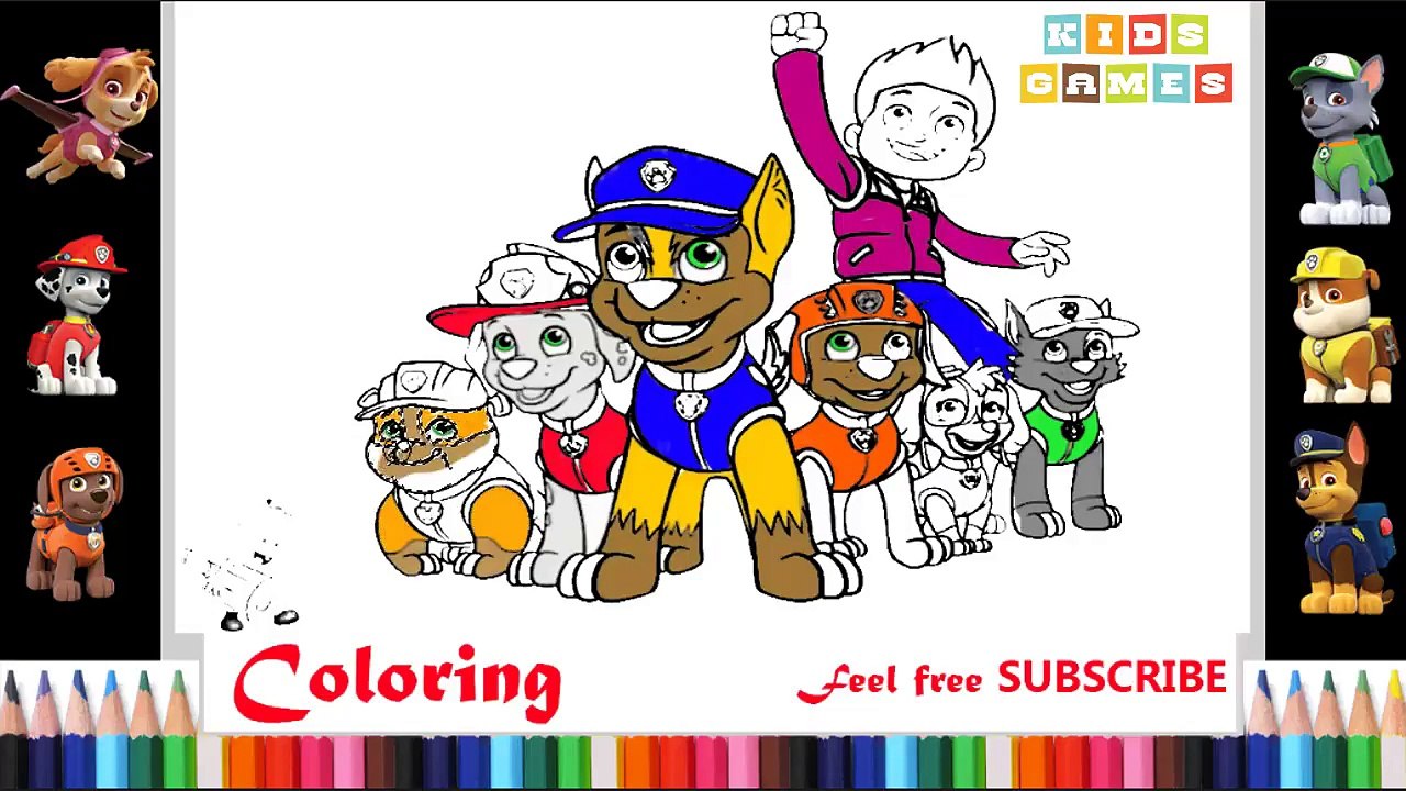 Nursery Rhymes ♫ Paw Patrol Coloring ♫ Paw Patrol Song♫ Kids Games