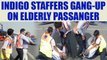 Indigo staffer caught on camera assaulting elderly passenger , Watch Video | Oneindia News