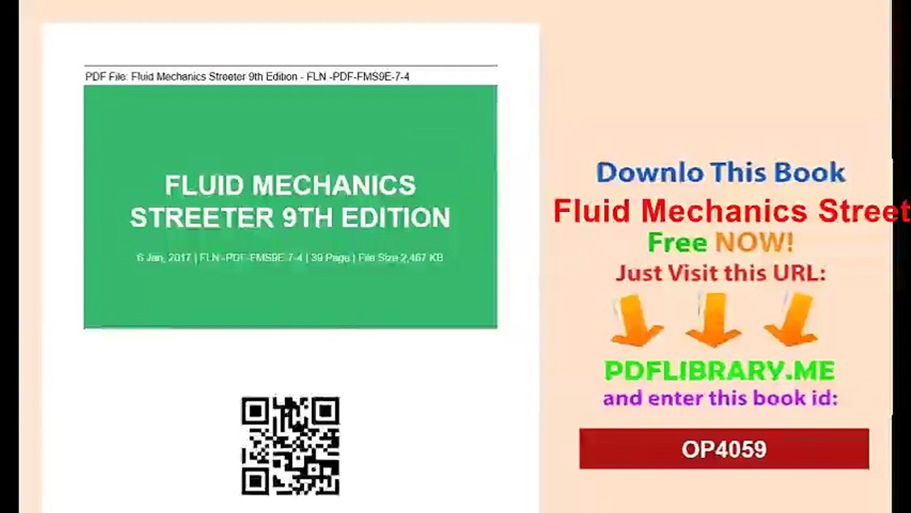 Fluid Mechanics Streeter 9th Edition
