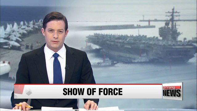 Three U.S. carriers in west Pacific for drill to accompany Trump's Asia tour