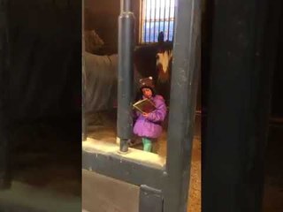 Little Girl Reads to Horse Every Morning Before School