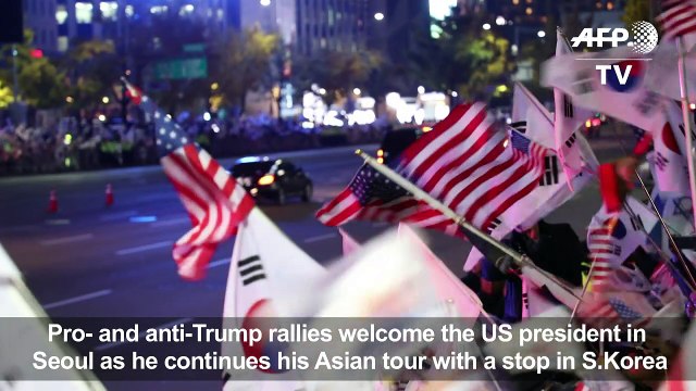 South Korean pro and anti-Trump protesters rally in Seoul