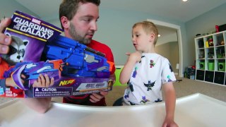 FATHER SON SUPER HERO NERF WAR! / Guardians Of The Galaxy!