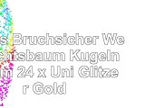 Luxus Bruchsicher Weihnachtsbaum Kugeln 50mm 24 x Uni  Glitzer  Gold