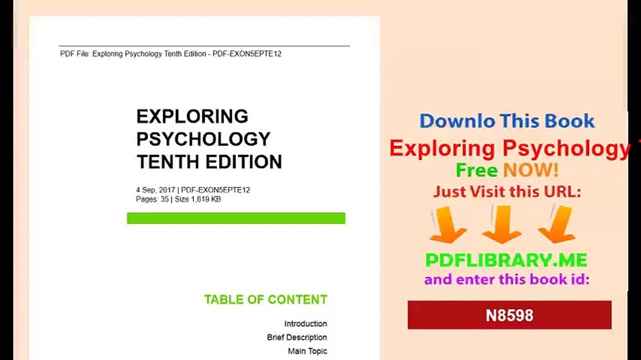 [PDF] Exploring Psychology Tenth Edition [D0WNL04D]