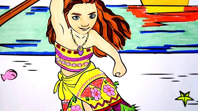 Disney Princess of Pacific MOANA Coloring Book Page Fun for kids to Learn Art COMPILATION