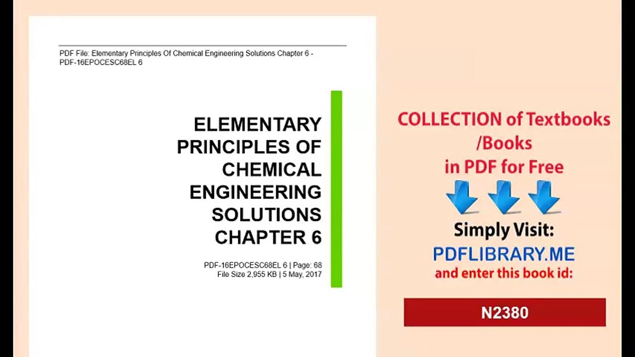 [PDF] Elementary Principles Of Chemical Engineering Solutions Chapter 6 [D0WNL04D]