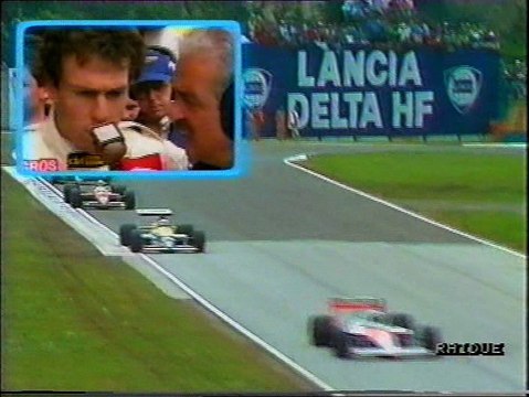 GP San Marino 1988: Sorpassi di Prost a Berger, Patrese e N. Piquet e di Nannini a Berger e intervista a De Cesaris