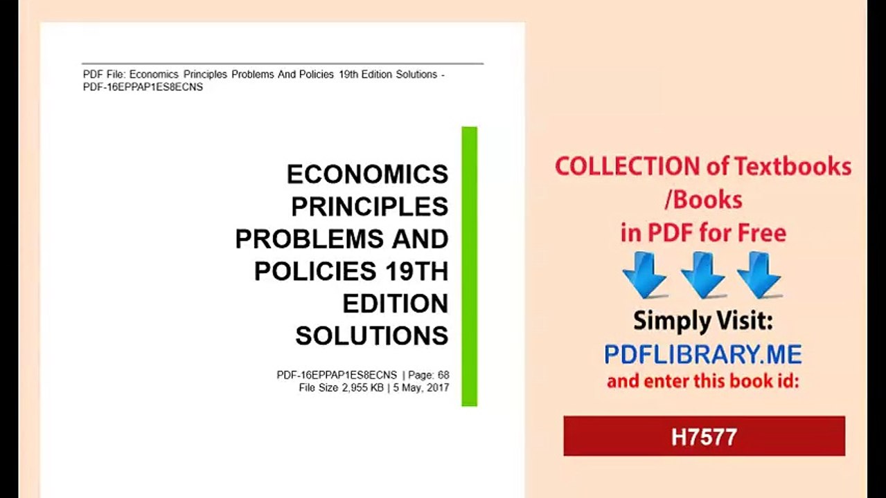 [PDF] Economics Principles Problems And Policies 19th Edition Solutions [D0WNL04D]