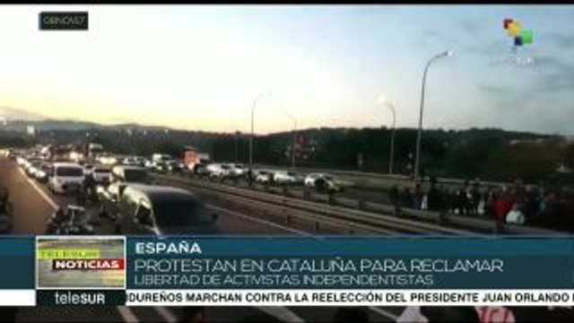 Protestas en Cataluña para exigir la libertad de los independentistas