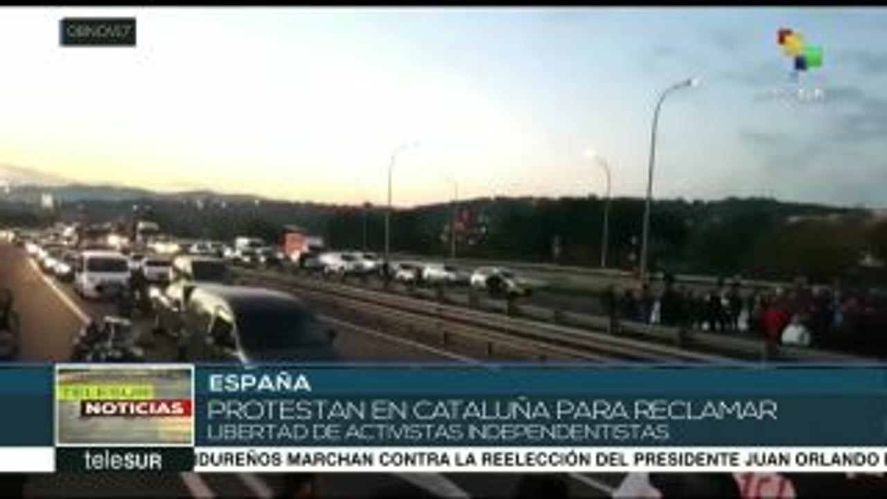 Protestas en Cataluña para exigir la libertad de los independentistas