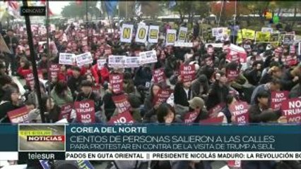 Surcoreanos protestan contra la visita de Trump a Seúl