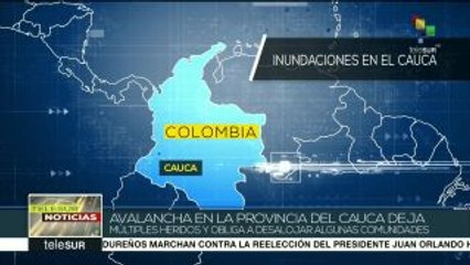 Colombia: al menos 28 heridos y 4 desaparecidos por avalancha en Cauca