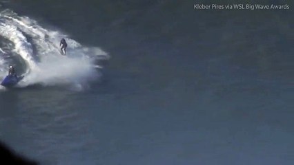 British surf champion breaks back in wipeout in Portugal