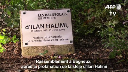 Rassemblement après la profanation de la stèle d'Ilan Halimi