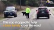 Cop Helps Bear Family Cross The Road by Native American News
