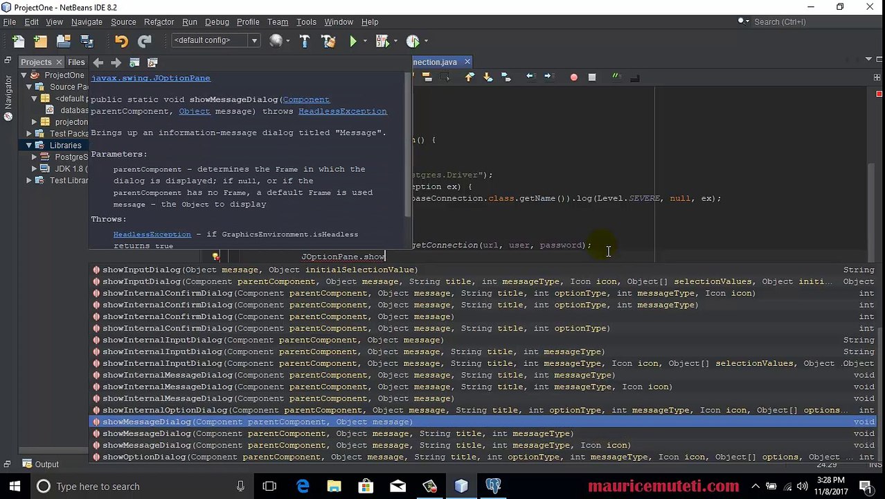 Populate Table With Data Fro Database Postgresql Pgadmin4 Netbeans Java Part 1 Database Connection Video