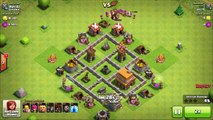 Clash Of Clans: TH4 War/Trophy Base Layout With Defense Replays