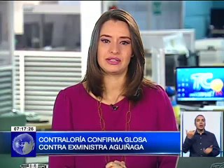 Contraloría confirma glosa contra ex ministra Aguiñaga