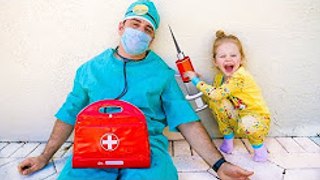 Bad Baby playing with doctor - Kids Prank! Pretend Play Nursery Rhymes Songs for children