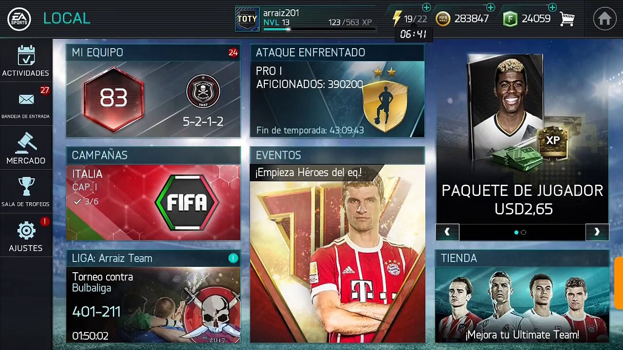 Buscando a Neuer 88 de Heroes del Equipo FIFA MOBILE 18 Español Arraiz Games