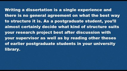 gerneral suggestion about dissertation style