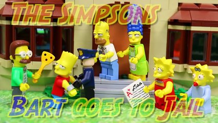 Lego Simpsons Bart Goes to Jail! The Simpsons House Legos Lisa Pranks Bart with Homer Marge Flanders