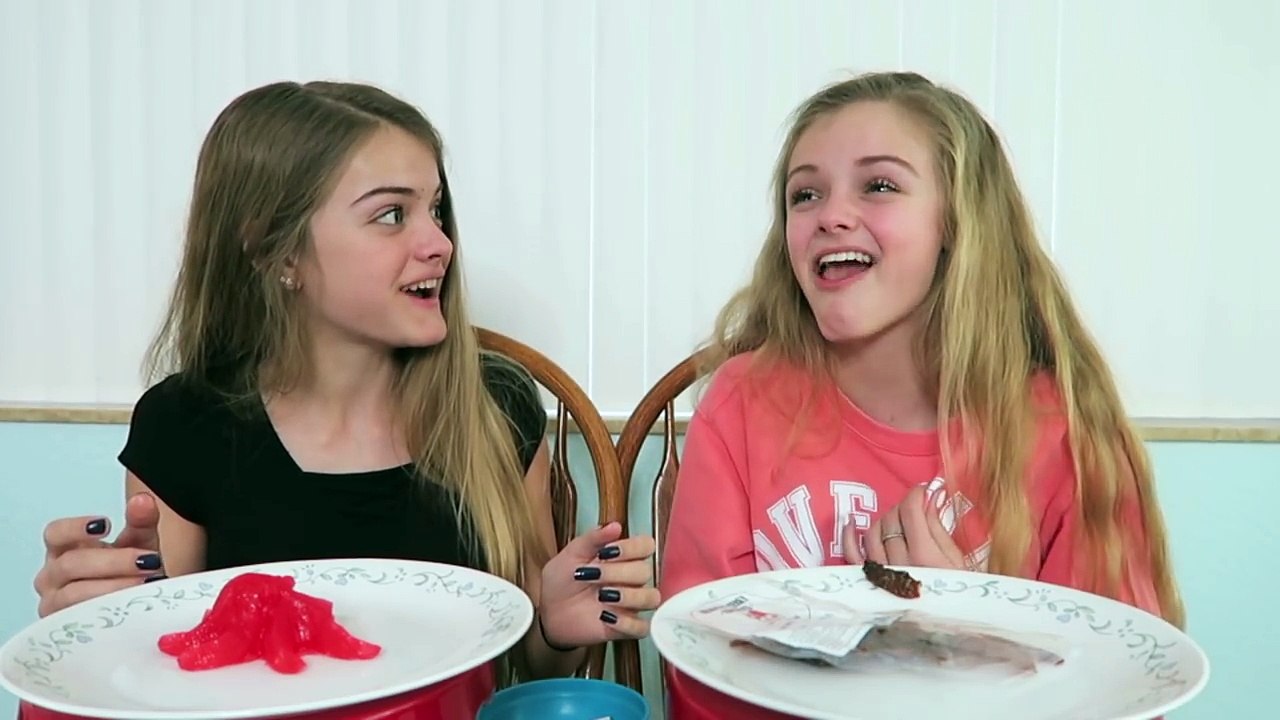 Real Food vs Gummy Food Challenge ~ Jacy and Kacy