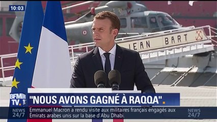"Nous avons gagné à Raqqa" dit Emmanuel Macron depuis Abou Dabi