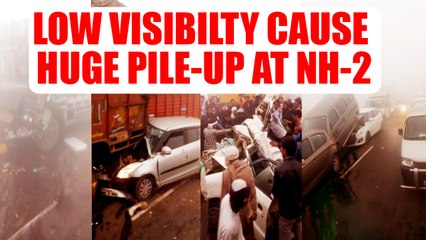 Download Video: Delhi Air pollution: Vehicles ram into each other on NH-2 due to poor visibility, Watch | Oneindia