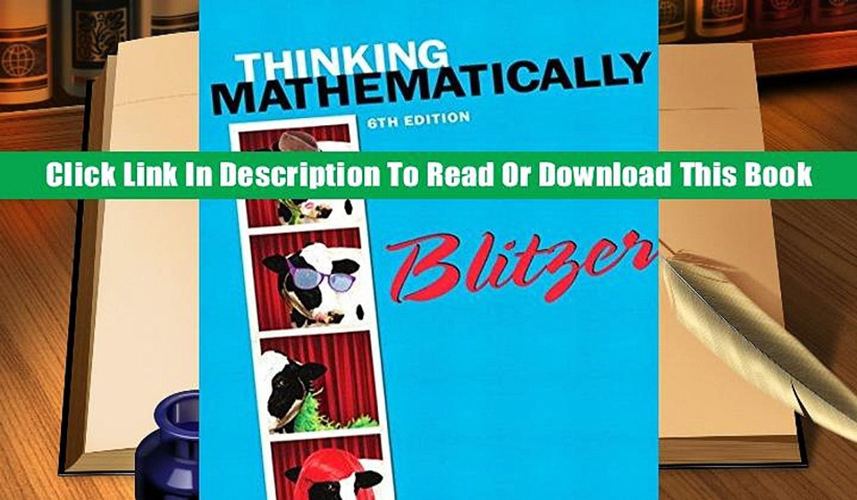 Books Read Thinking Mathematically (6th Edition) Popular Download ePub Online