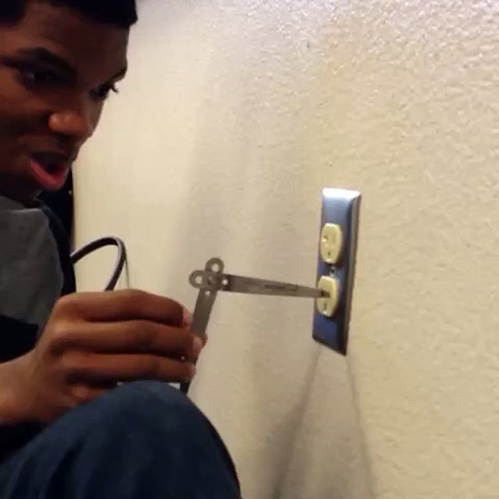 Brilliant Kid Sticks Metal Tool Into Electrical Outlet