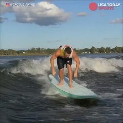 Backflip on a wakeboard