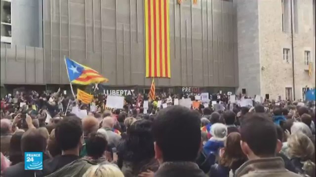 احتجاجات في كتالونيا ضد احتجاز زعماء انفصاليين