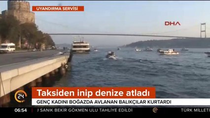 Taksiden inip denize atladı