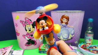 SURPRISE BUCKET Disney Sofia the First & Minnie Mouse Surprise Bucket a Surprise Egg Video