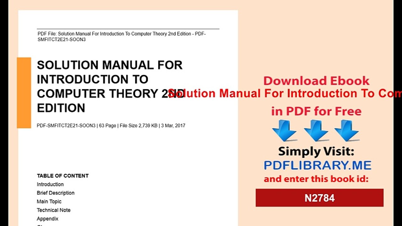 Solution Manual For Introduction To Computer Theory 2nd Edition