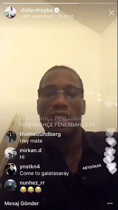 Drogba'dan canlı yayınında Fenerbahçe tepkisi