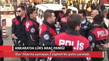 Ankara'da 'dur' ihtarına uymayan 3 şüpheli bir polisi yaraladı