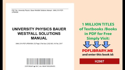 University physics solutions manual bauer westfall md