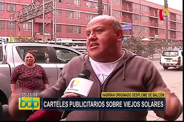 La Victoria: paneles publicitarios habrían causado desplome de balcón en casona